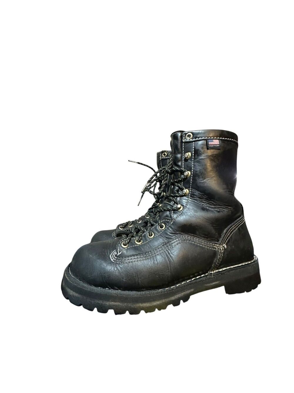Danner USA 200G Goretex 8" Black Leather Super Rain Forest Boots Size 8.5 EE